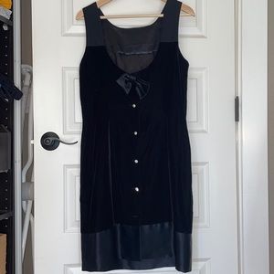 Black velvet cocktail dress.